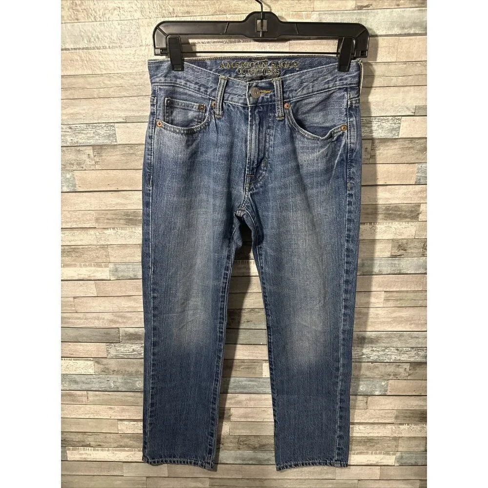 Men’s American Eagle Denim Jeans Medium Wash Slim Straight Size 26x28